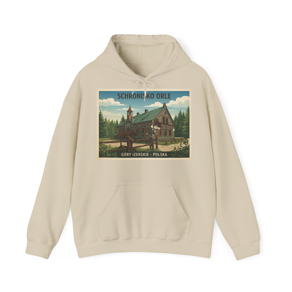 Gruba Bluza z Kapturem Retro - Orle