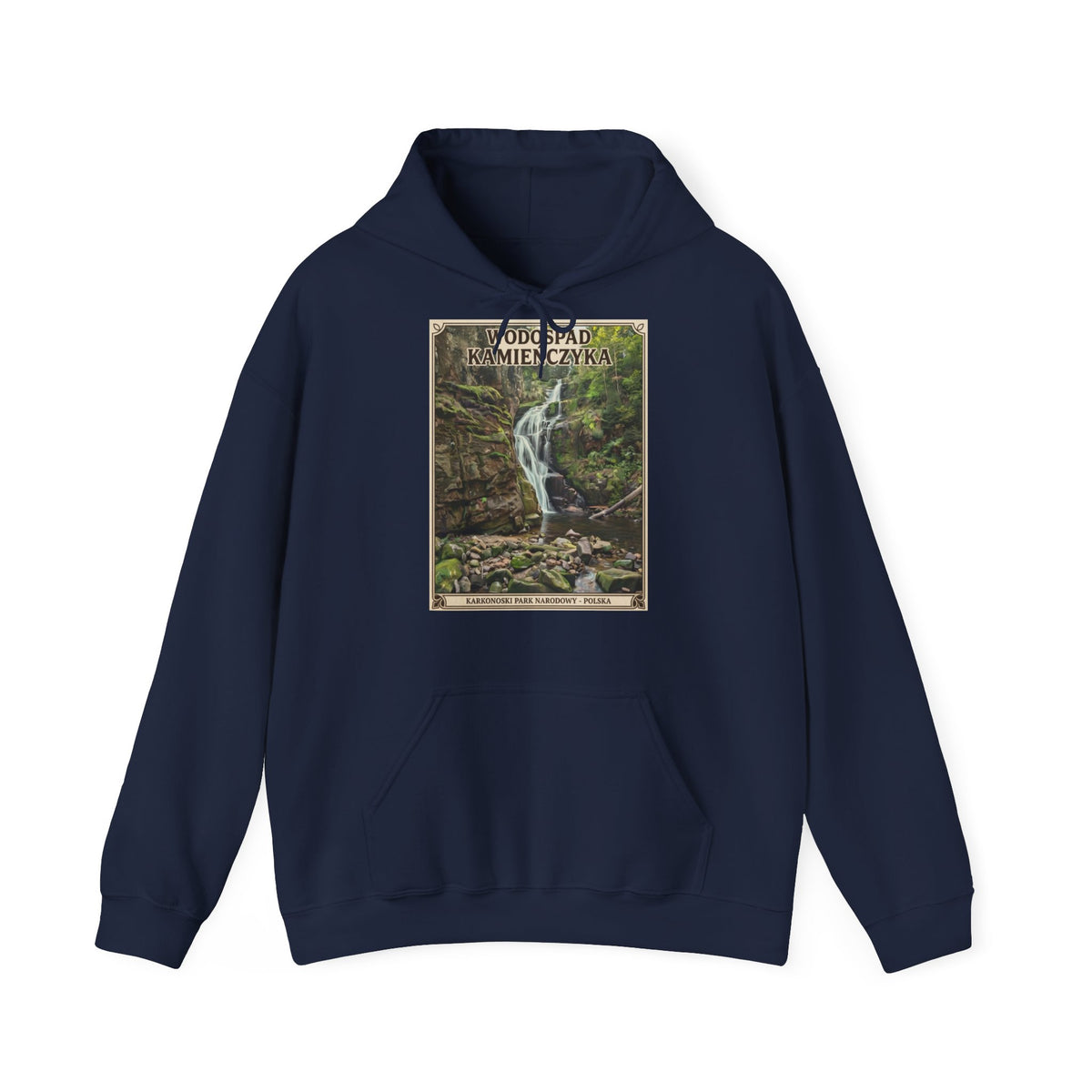 Gruba Bluza z Kapturem Retro - Wodospad Kamieńczyka