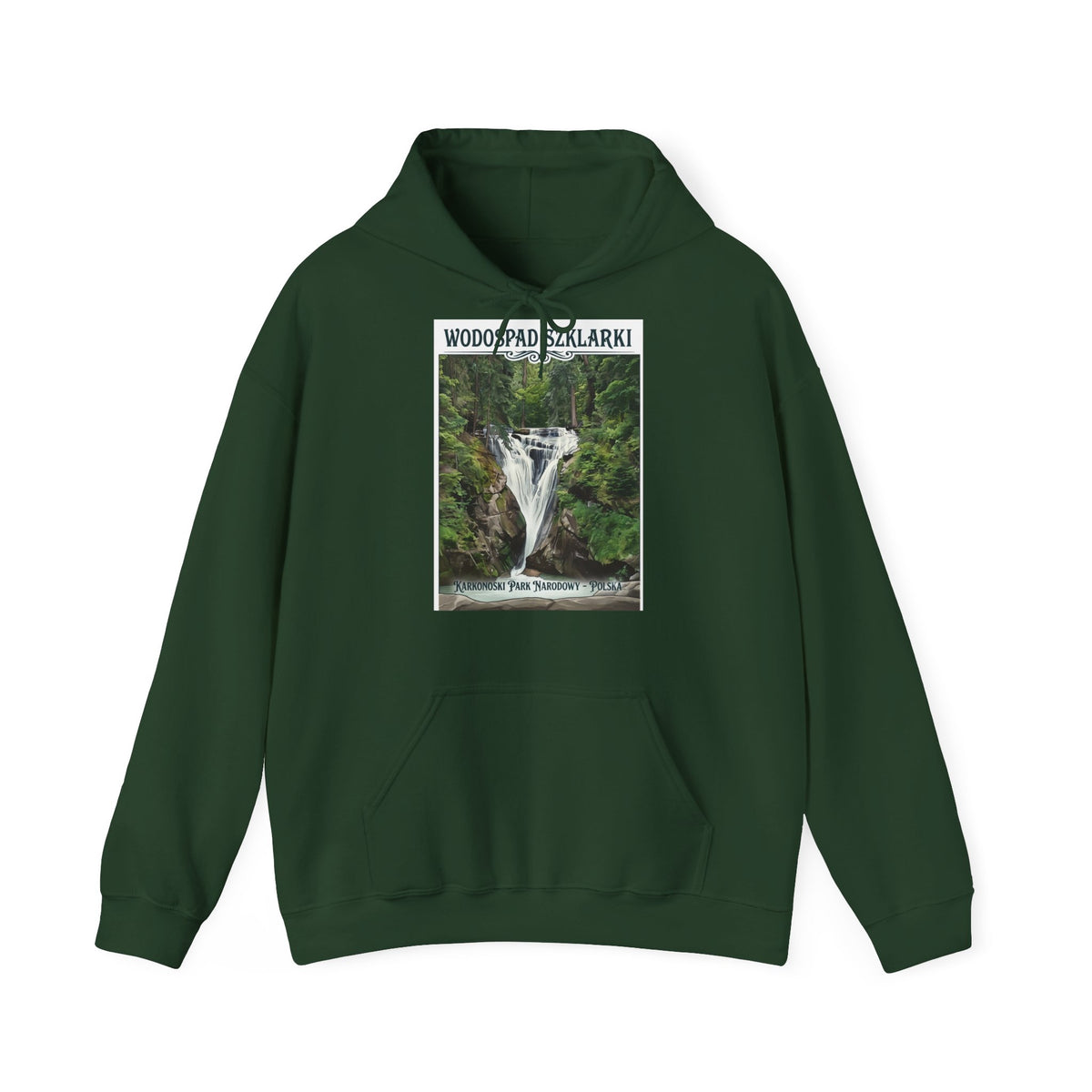 Gruba Bluza z Kapturem Retro - Wodospad Szklarki