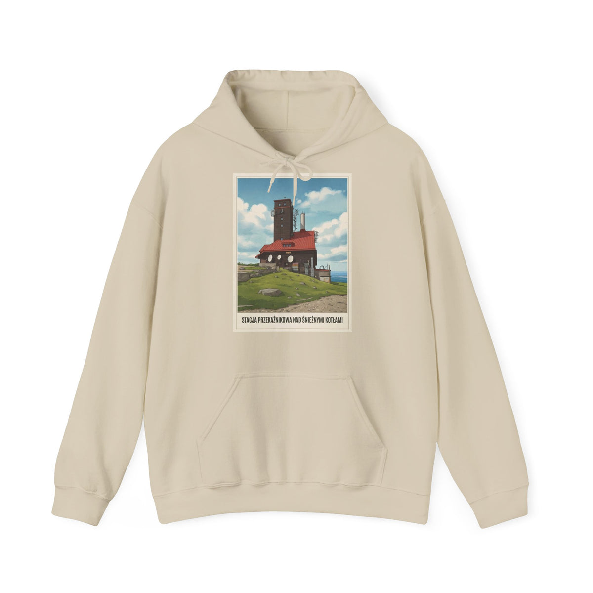 Gruba Bluza z Kapturem Retro - stacja przekaźnikowa Śnieżne Kotły