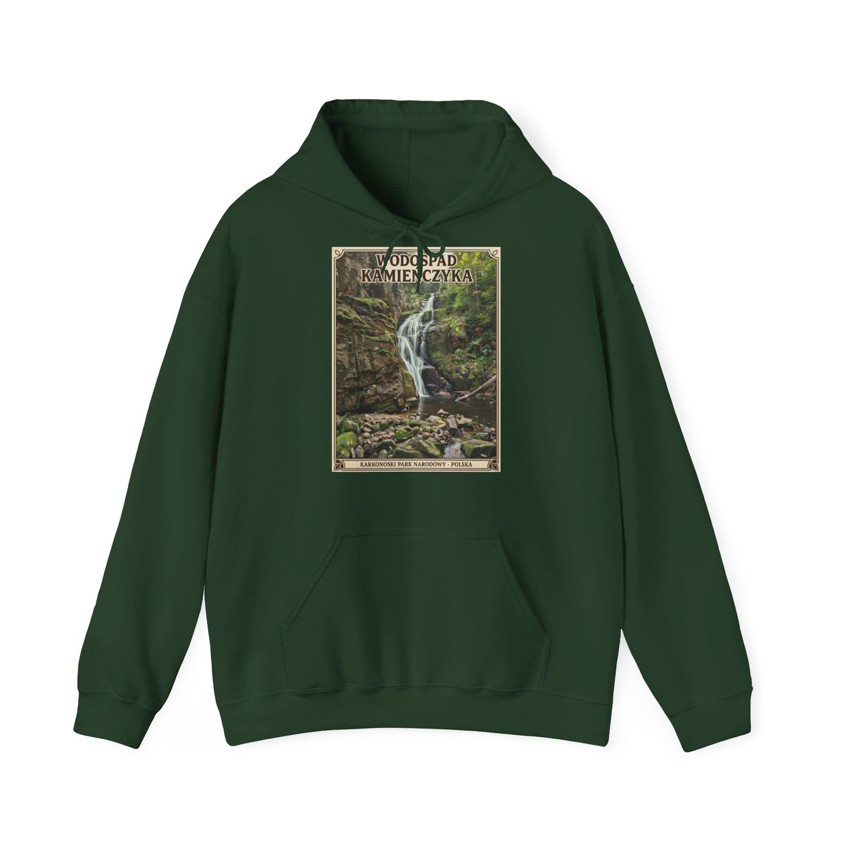 Gruba Bluza z Kapturem Retro - Wodospad Kamieńczyka