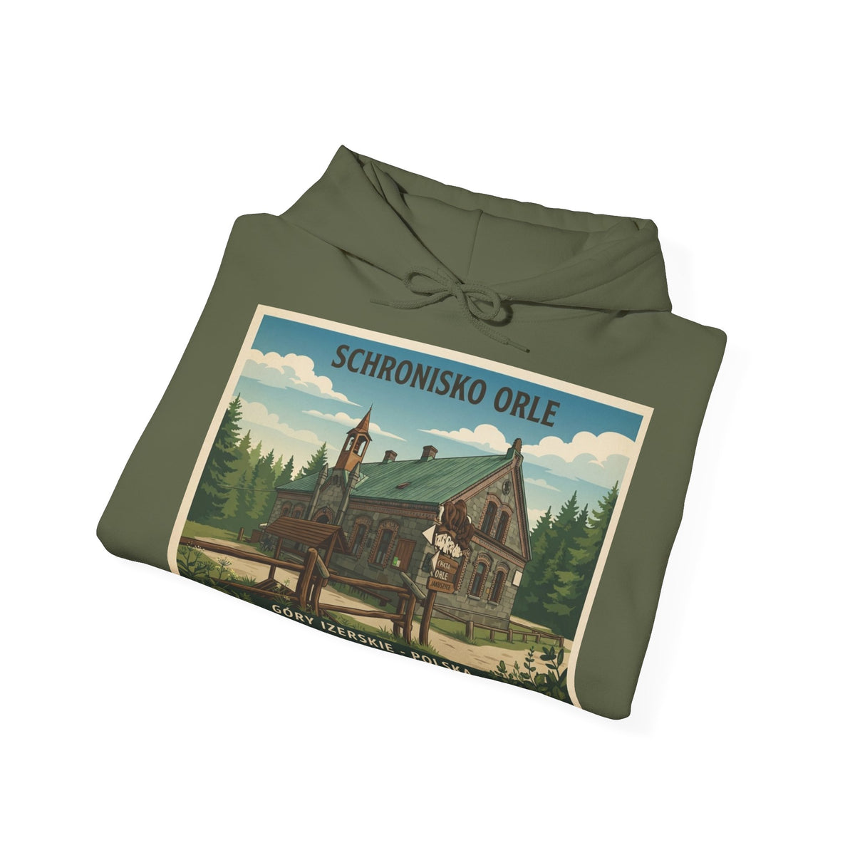 Gruba Bluza z Kapturem Retro - Orle