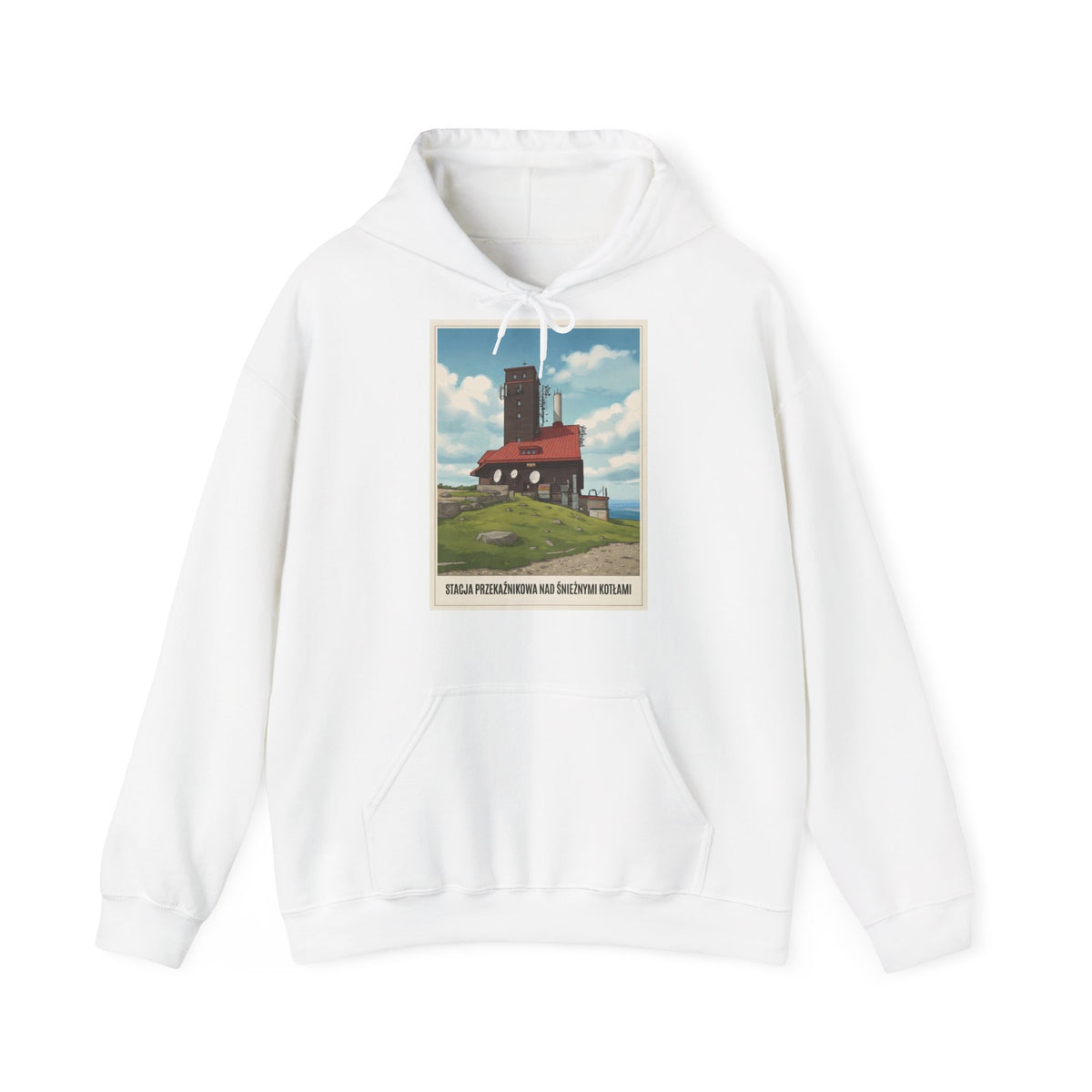 Gruba Bluza z Kapturem Retro - stacja przekaźnikowa Śnieżne Kotły