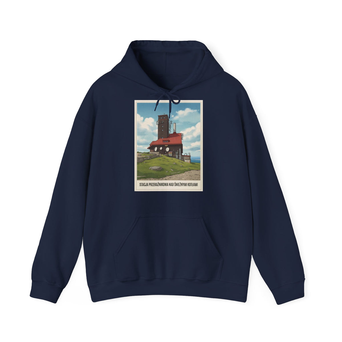 Gruba Bluza z Kapturem Retro - stacja przekaźnikowa Śnieżne Kotły