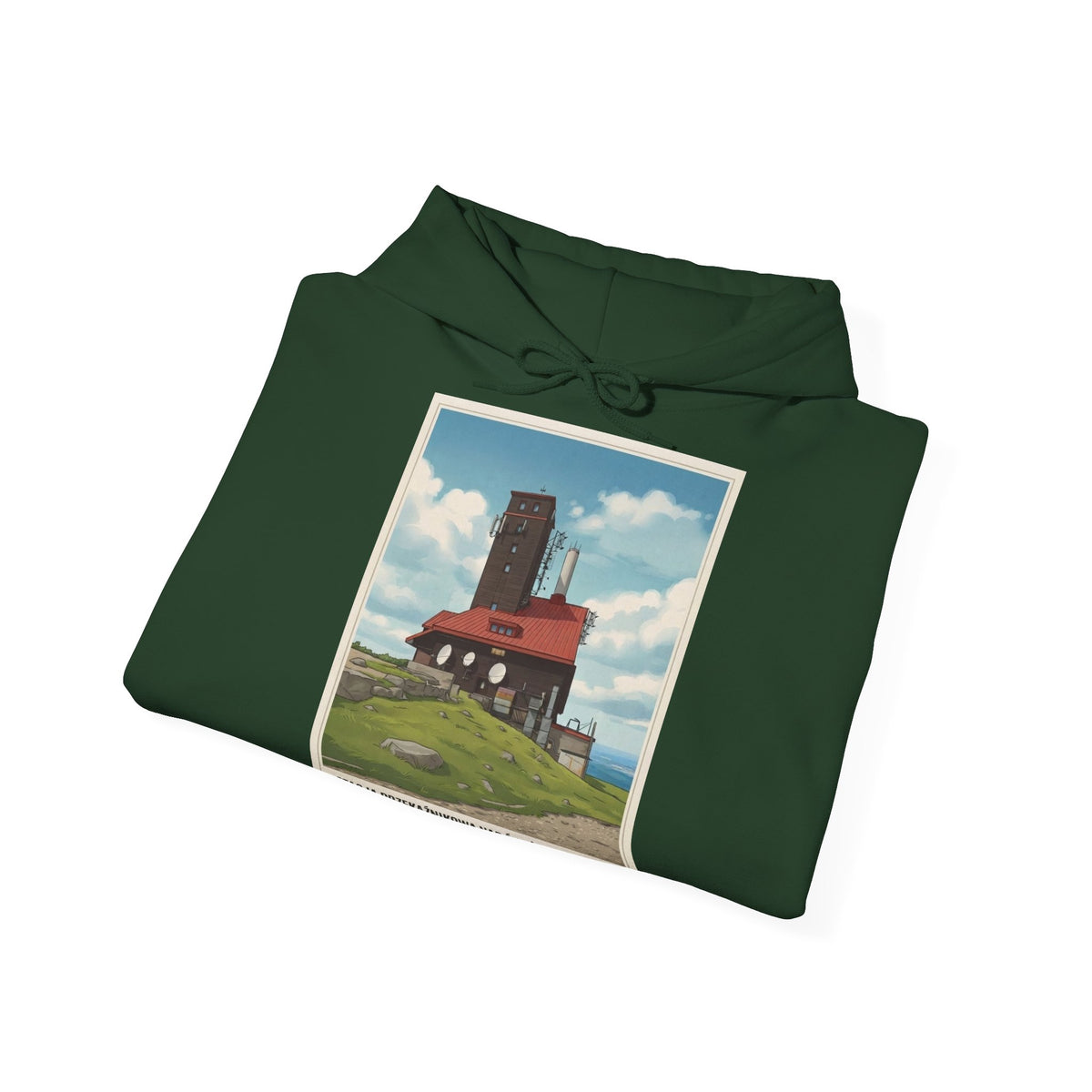 Gruba Bluza z Kapturem Retro - stacja przekaźnikowa Śnieżne Kotły