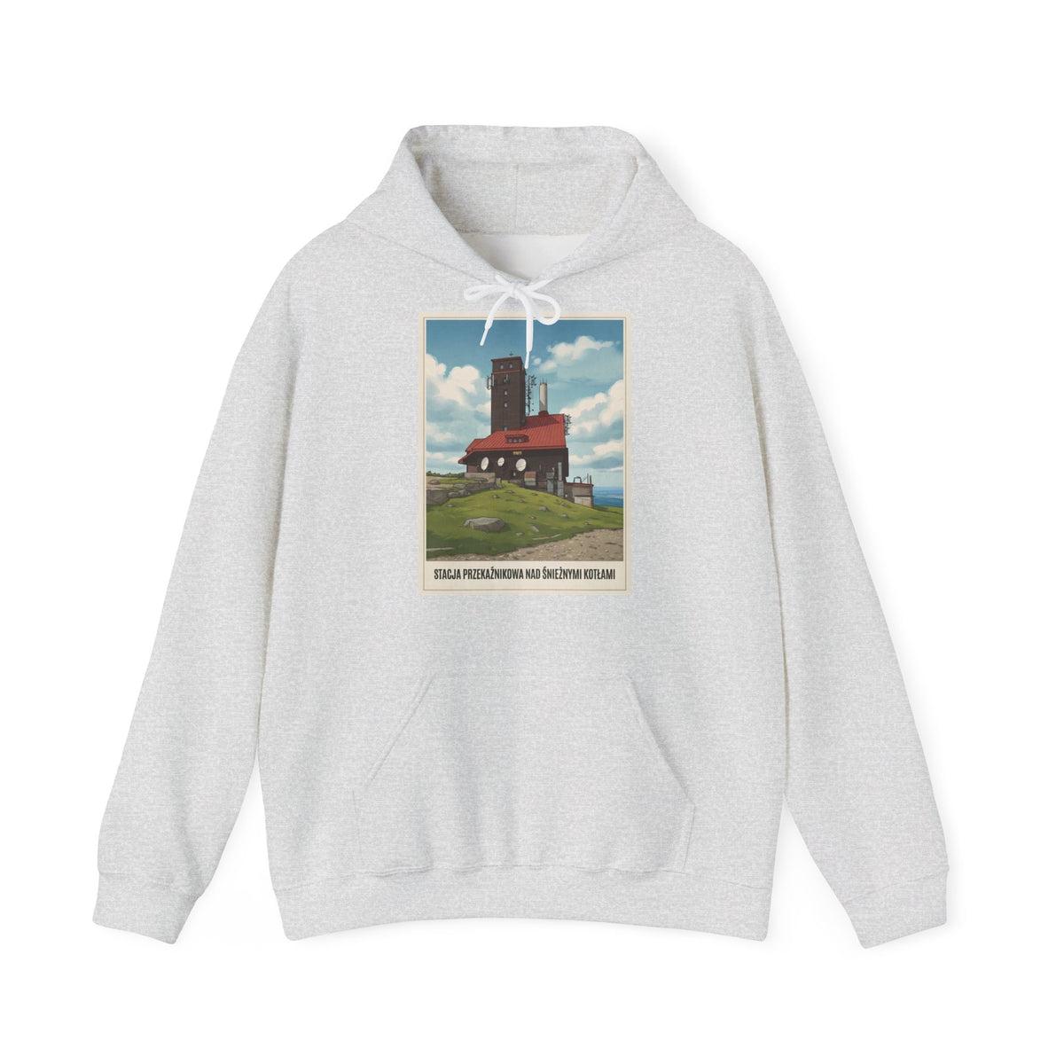 Gruba Bluza z Kapturem Retro - stacja przekaźnikowa Śnieżne Kotły