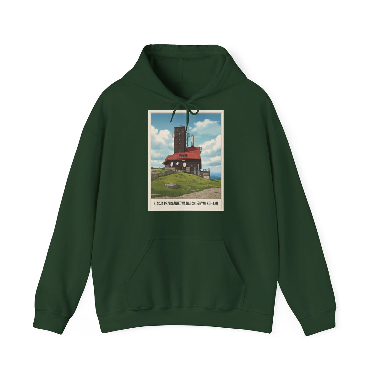 Gruba Bluza z Kapturem Retro - stacja przekaźnikowa Śnieżne Kotły