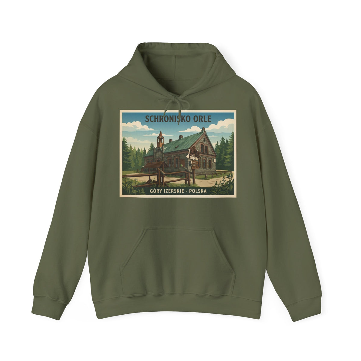 Gruba Bluza z Kapturem Retro - Orle